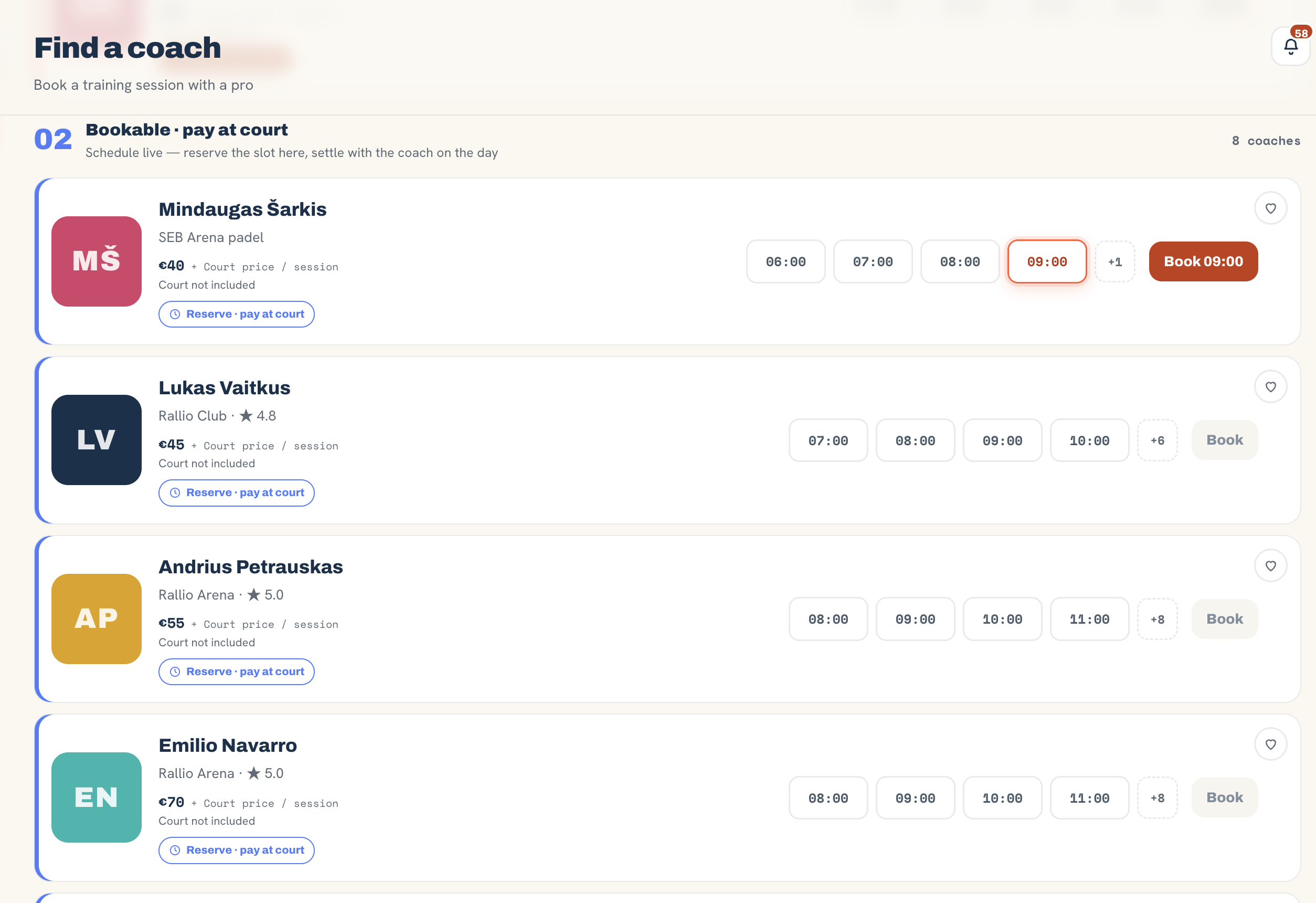 WEB · Coaches by hour