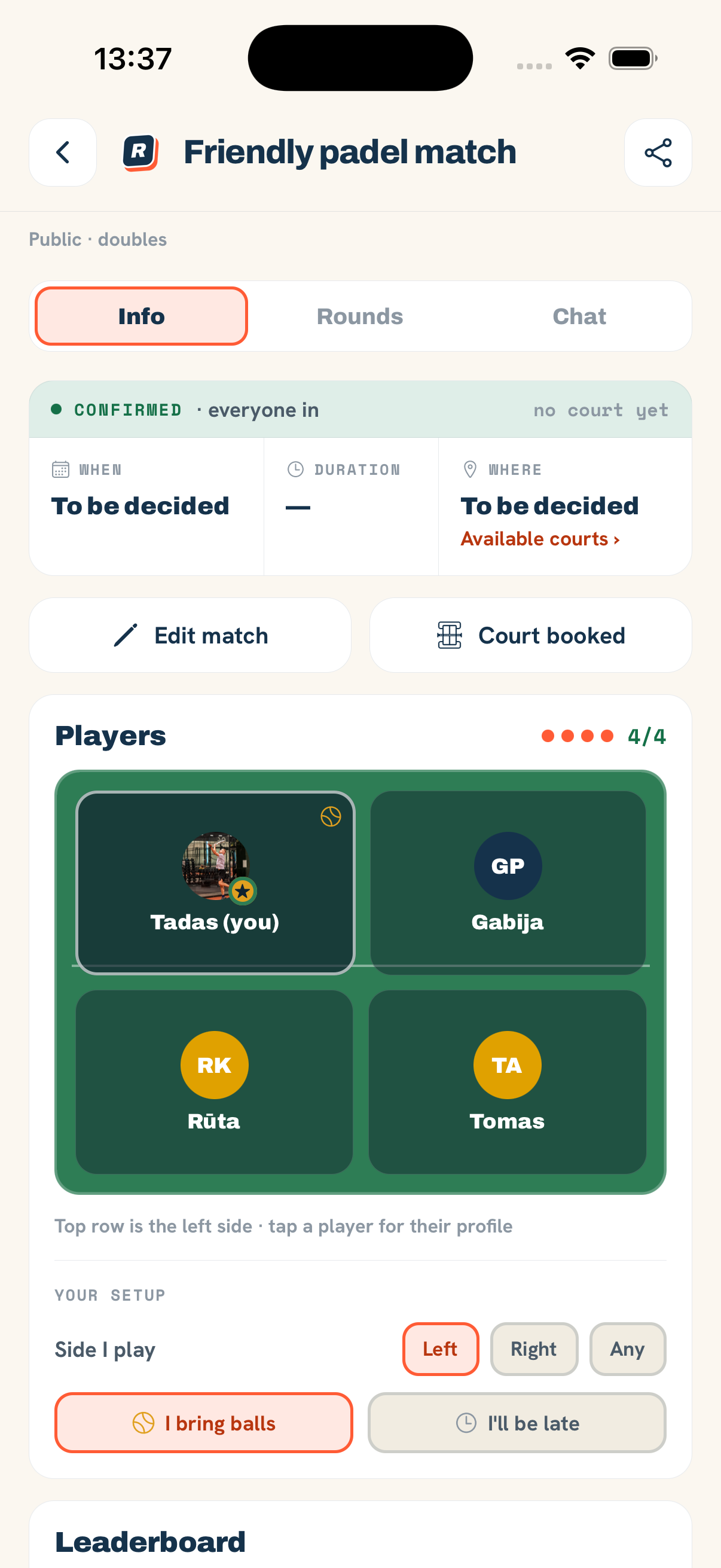 iPHONE · The line-up in the app