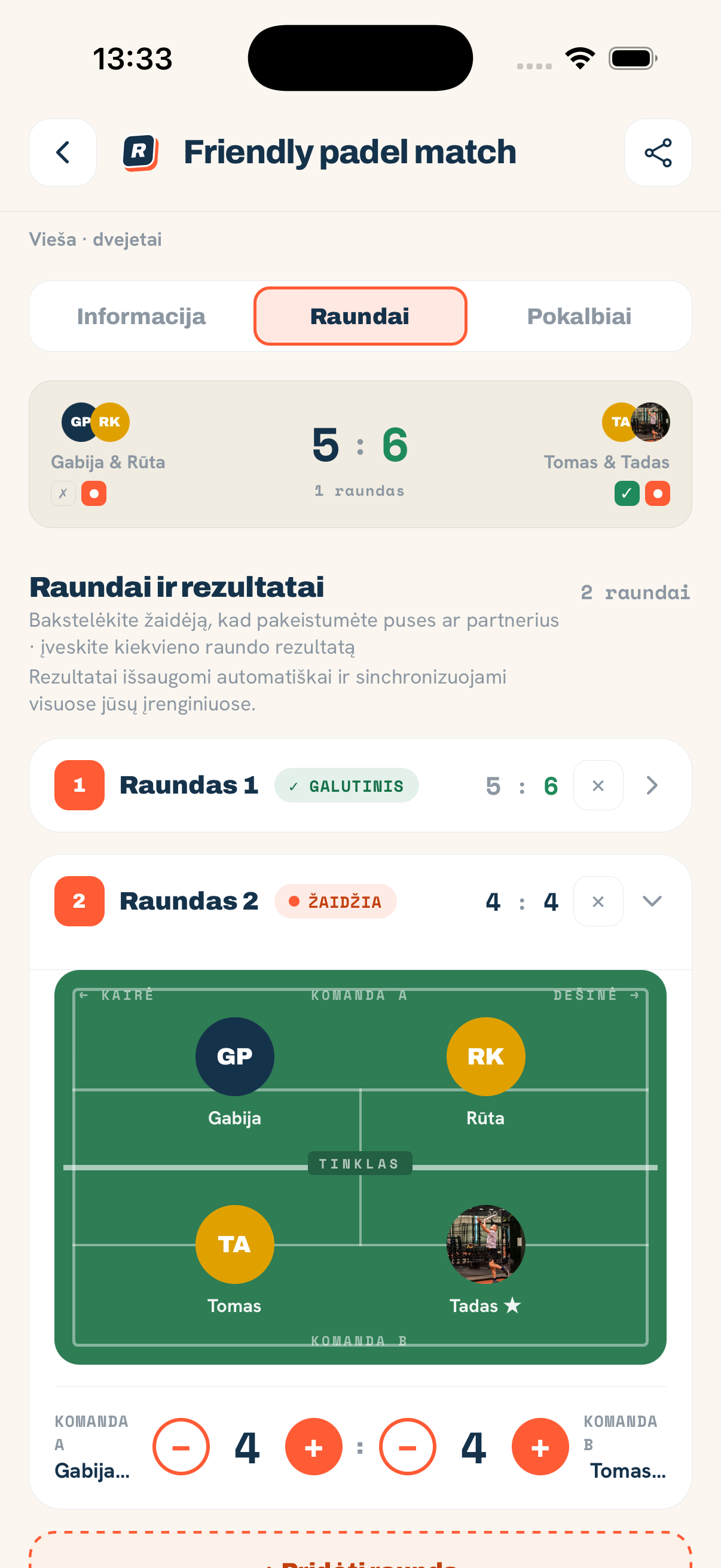 iPHONE · Gyvas rezultatas