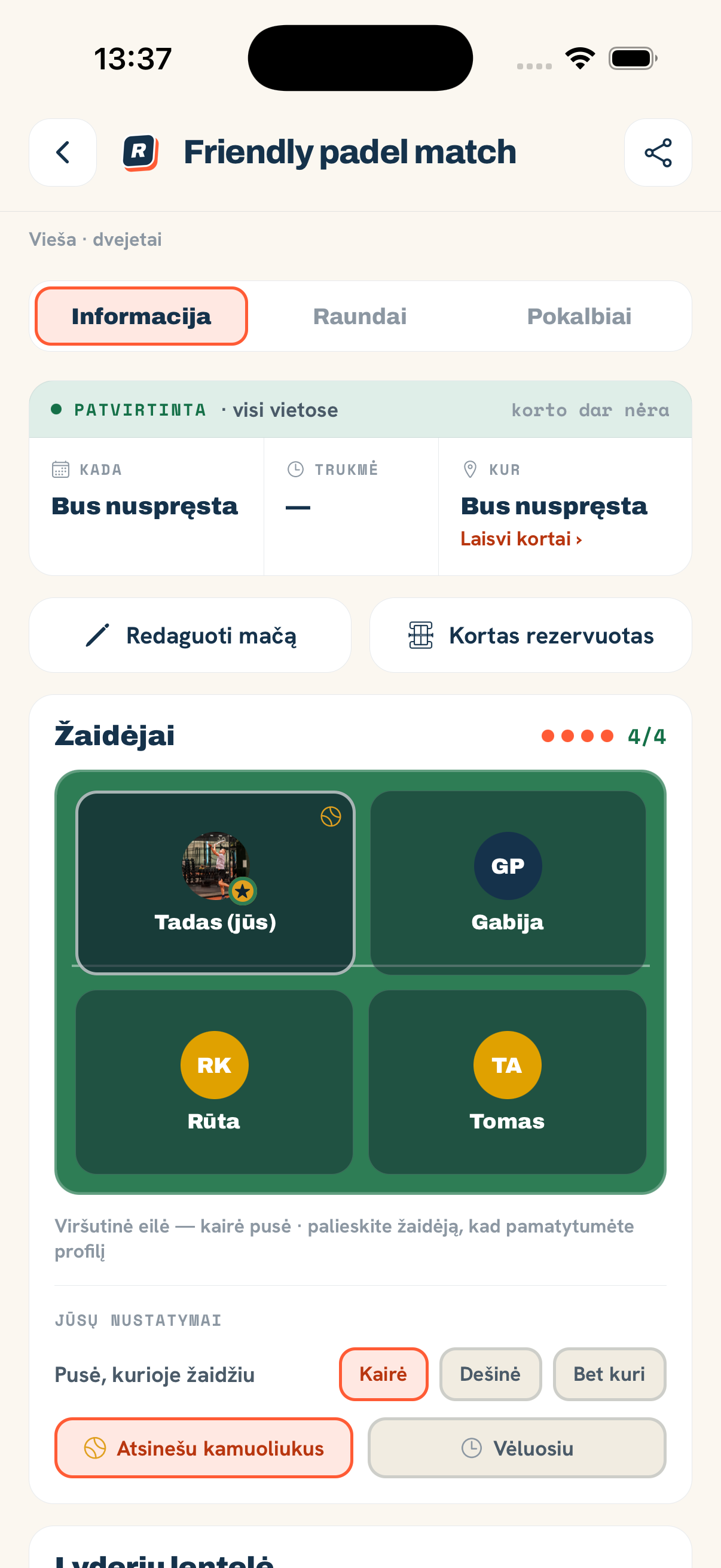 iPHONE · Sudėtis programėlėje