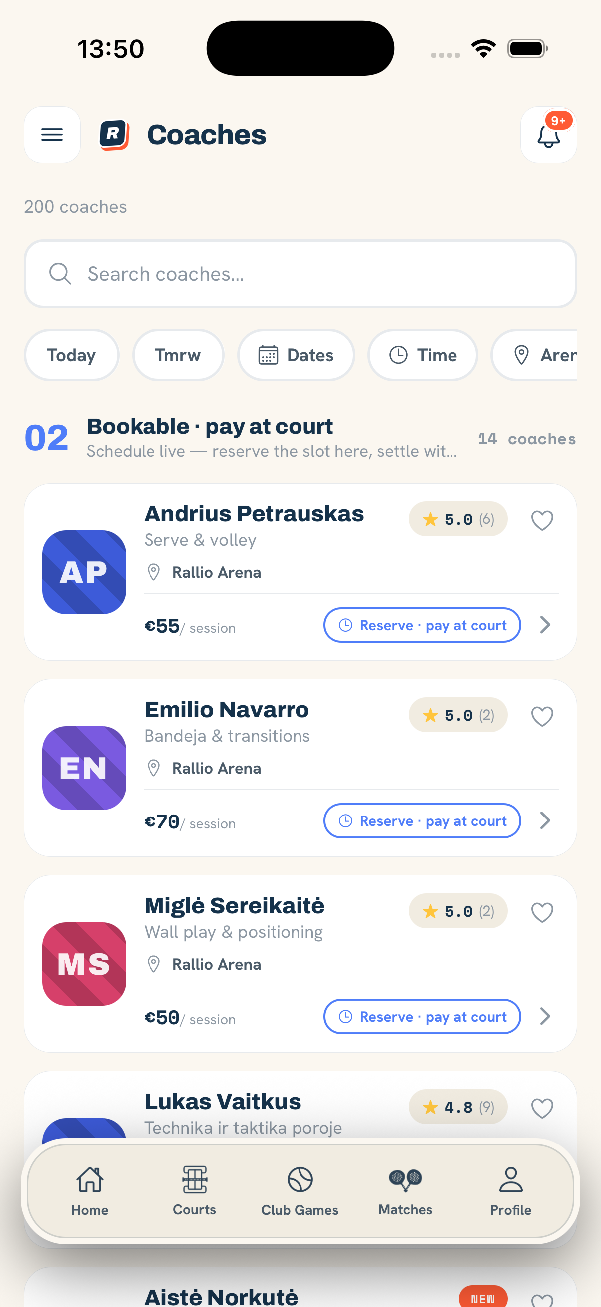 iPHONE · Coaches by hour